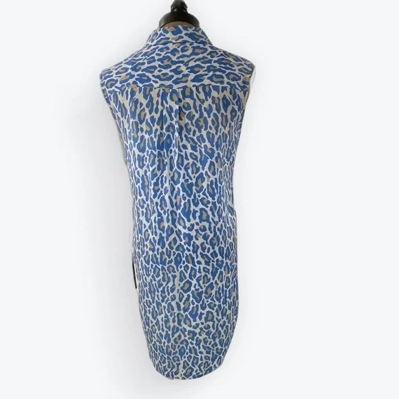Equipment Cheetah Print Slim Signature Sleeveless shirt dress 100% silk Small‌‌‍ - Picture 4 of 8